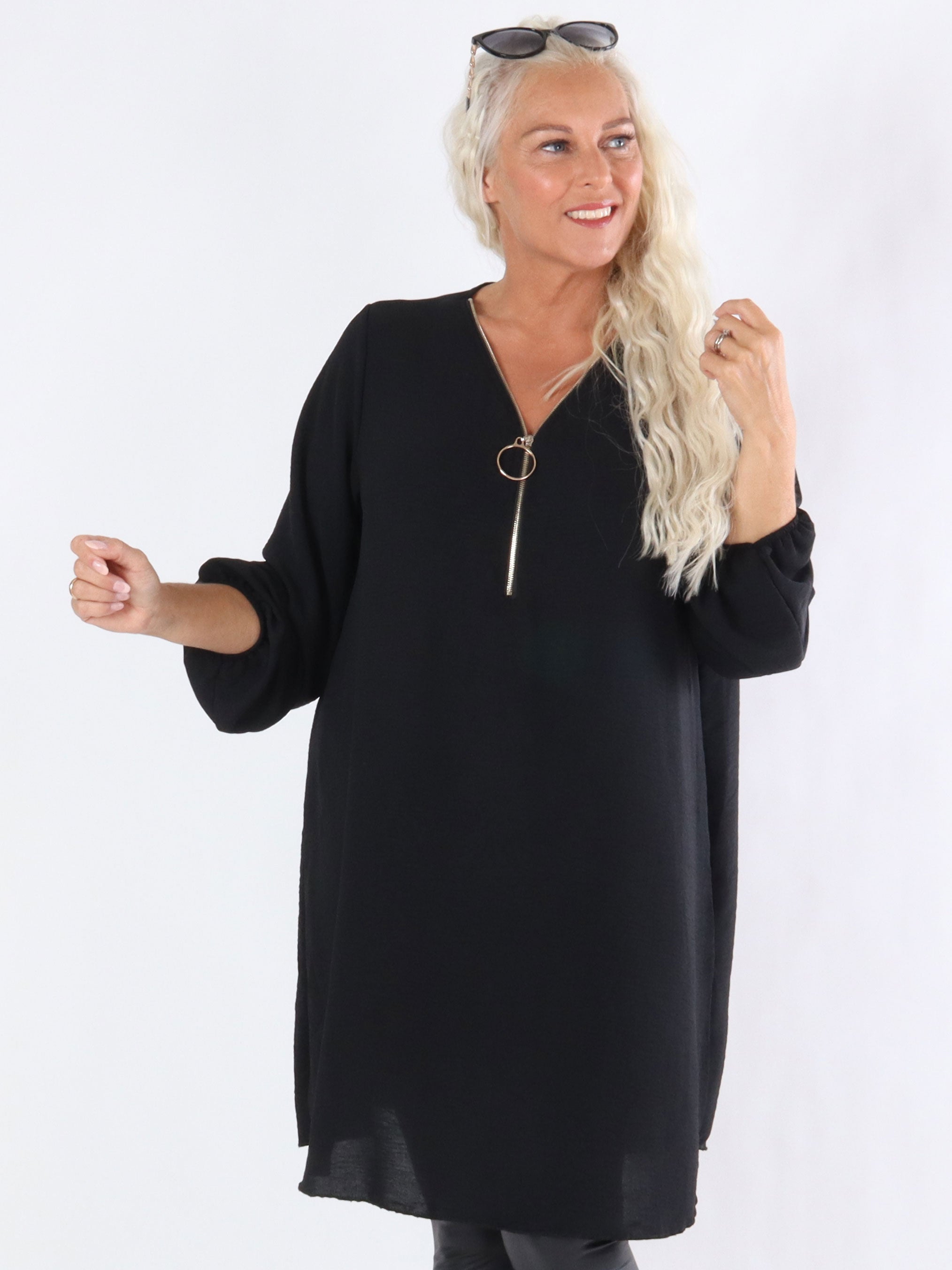 Lala - Tunica i lös passform med dragkedja i halsen